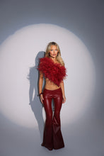 Load image into Gallery viewer, MADE TO ORDER: MAYBELLE Feather Top (Burgundy)