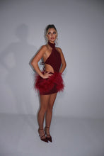Load image into Gallery viewer, MADE TO ORDER: AZALEA Mini Skirt (Burgandy Sparkle)