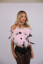 Load image into Gallery viewer, INSTOCK: LOLA Feather Corset Top (Baby Pink)