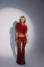 Load image into Gallery viewer, MADE TO ORDER: MAYBELLE Feather Top (Burgundy)