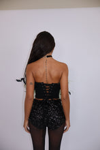 Load image into Gallery viewer, MADE TO ORDER: KESIA Sequin Knicker Shorts (Black)