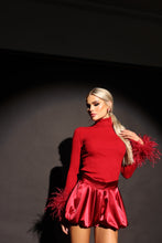 Load image into Gallery viewer, INSTOCK: PIPER Polar Neck Top with Feather Cuffs