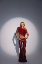 Load image into Gallery viewer, MADE TO ORDER: MAYBELLE Feather Top (Burgundy)