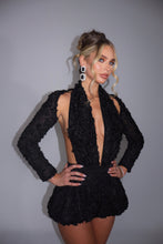 Load image into Gallery viewer, MADE TO ORDER: DARCY Puffball Short Playsuit with Seperate Sleeves Piece (Textured Black)