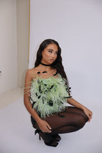 Load image into Gallery viewer, INSTOCK: LOLA Feather Corset Top (Green)