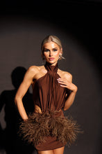 Load image into Gallery viewer, MADE TO ORDER: AZALEA Feather Skirt (Brown)