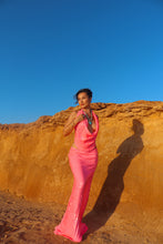 Load image into Gallery viewer, MADE TO ORDER: TALITA Cowl Neck Sequin Top (Hot Pink)