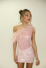 Load image into Gallery viewer, MADE TO ORDER: SERAPHINA Sequin Mini Skirt (Dusty Pink)