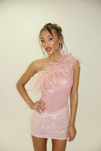 Load image into Gallery viewer, MADE TO ORDER: SERAPHINA Sequin Mini Skirt (Dusty Pink)