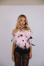 Load image into Gallery viewer, INSTOCK: LOLA Feather Corset Top (Baby Pink)