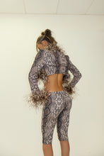 Load image into Gallery viewer, MADE TO ORDER: AMARA Cropped Jacket with Feather Details