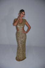 Load image into Gallery viewer, MADE TO ORDER: FLEUR Sequin Maxi Dress (Gold)