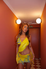 Load image into Gallery viewer, MADE TO ORDER: FALLON Sequin Dress with Lace Trim (Yellow)