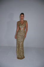 Load image into Gallery viewer, MADE TO ORDER: FLEUR Sequin Maxi Dress (Gold)