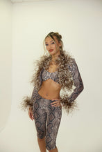 Load image into Gallery viewer, MADE TO ORDER: AMARA Cropped Jacket with Feather Details