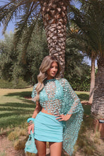 Load image into Gallery viewer, INSTOCK: PARISA Sequin Poncho, Bikini Top and Skirt (Blue)