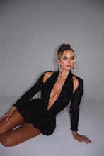 Load image into Gallery viewer, MADE TO ORDER: DARCY Puffball Short Playsuit with Seperate Sleeves Piece (Textured Black)