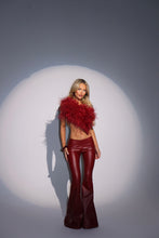 Load image into Gallery viewer, MADE TO ORDER: MAYBELLE Feather Top (Burgundy)