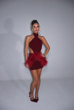 Load image into Gallery viewer, MADE TO ORDER: AZALEA Mini Skirt (Burgandy Sparkle)