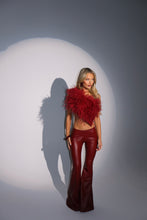 Load image into Gallery viewer, MADE TO ORDER: MAYBELLE Feather Top (Burgundy)