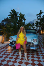 Load image into Gallery viewer, MADE TO ORDER: ALINA Sequin Shorts with Feather Trim (Yellow)