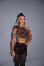 Load image into Gallery viewer, MADE TO ORDER: KESIA Sequin Knicker Shorts (Brown)