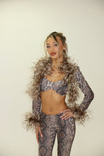 Load image into Gallery viewer, MADE TO ORDER: AMARA Cropped Jacket with Feather Details