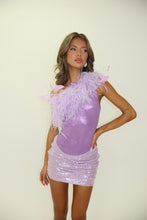 Load image into Gallery viewer, MADE TO ORDER: SERAPHINA Sequin Mini Skirt (Lilac)