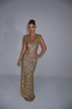 Load image into Gallery viewer, MADE TO ORDER: FLEUR Sequin Maxi Dress (Gold)