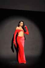 Load image into Gallery viewer, MADE TO ORDER: ODETTE Luxury Velvet Maxi Dress (Red)