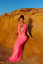 Load image into Gallery viewer, MADE TO ORDER: TALITA Cowl Neck Sequin Top (Hot Pink)