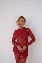 Load image into Gallery viewer, MADE TO ORDER : AURELIA Lace Bodysuit (Cherry)