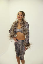 Load image into Gallery viewer, MADE TO ORDER: AMARA Cropped Jacket with Feather Details
