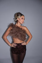 Load image into Gallery viewer, MADE TO ORDER: KESIA Sequin Knicker Shorts (Brown)