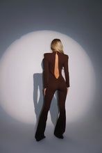 Load image into Gallery viewer, MADE TO ORDER: RILEY Padded Shoulder Jumpsuit (Brown)