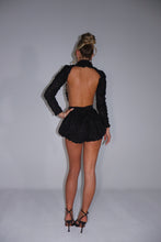 Load image into Gallery viewer, MADE TO ORDER: DARCY Puffball Short Playsuit with Seperate Sleeves Piece (Textured Black)