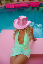 Load image into Gallery viewer, MADE TO ORDER: GISELLE Mini Skirt in Sequin Knit with Starfish details (Mint)