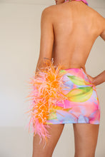 Load image into Gallery viewer, MADE TO ORDER: ESME Halter Neck Dress with Feathers (Colourful)