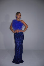 Load image into Gallery viewer, MADE TO ORDER: CONNIE Sequin Maxi Skirt (Electric Blue)