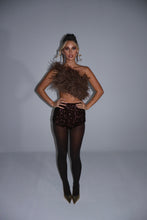 Load image into Gallery viewer, MADE TO ORDER: KESIA Sequin Knicker Shorts (Brown)