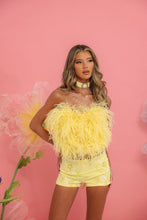 Load image into Gallery viewer, MADE TO ORDER: LOVELLE Sequin Mini Shorts (Lemon)
