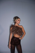 Load image into Gallery viewer, MADE TO ORDER: KESIA Sequin Knicker Shorts (Brown)
