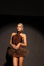 Load image into Gallery viewer, MADE TO ORDER: AZALEA Feather Skirt (Brown)