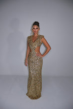 Load image into Gallery viewer, MADE TO ORDER: FLEUR Sequin Maxi Dress (Gold)