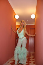 Load image into Gallery viewer, MADE TO ORDER: GISELLE Cowl Neck Top in Sequin Knit (Mint)