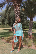 Load image into Gallery viewer, INSTOCK: PARISA Sequin Poncho, Bikini Top and Skirt (Blue)
