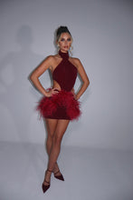 Load image into Gallery viewer, MADE TO ORDER: AZALEA Mini Skirt (Burgandy Sparkle)