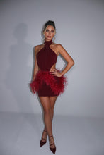 Load image into Gallery viewer, MADE TO ORDER: AZALEA Mini Skirt (Burgandy Sparkle)
