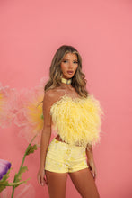 Load image into Gallery viewer, MADE TO ORDER: LOVELLE Sequin Mini Shorts (Lemon)
