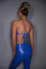 Load image into Gallery viewer, MADE TO ORDER: MAYBELLE Faux Leather Trousers (Electric Blue)

